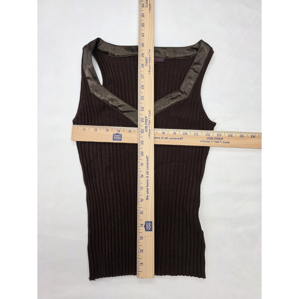 Y2K Vintage Fontana Tank Womens Small 90s Ribbed Shirt Brown Grunge Goth 3185 - Picture 7 of 12